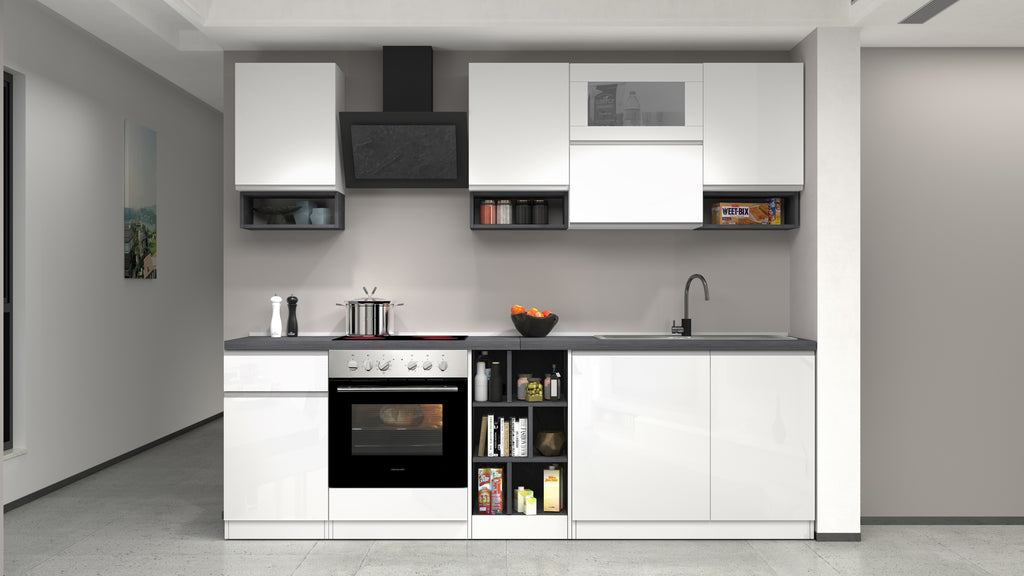 Cucina lineare SOLE 256 cm, composizione 2 - Milano 7 Arte e Design