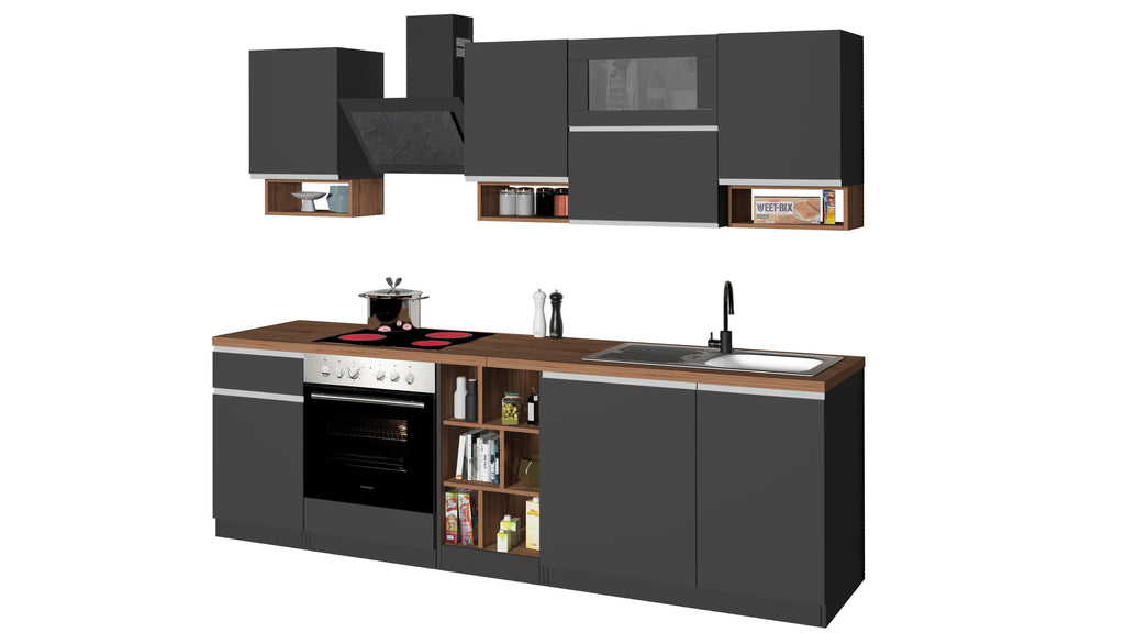 Cucina lineare SOLE 256 cm, composizione 2 - Milano 7 Arte e Design