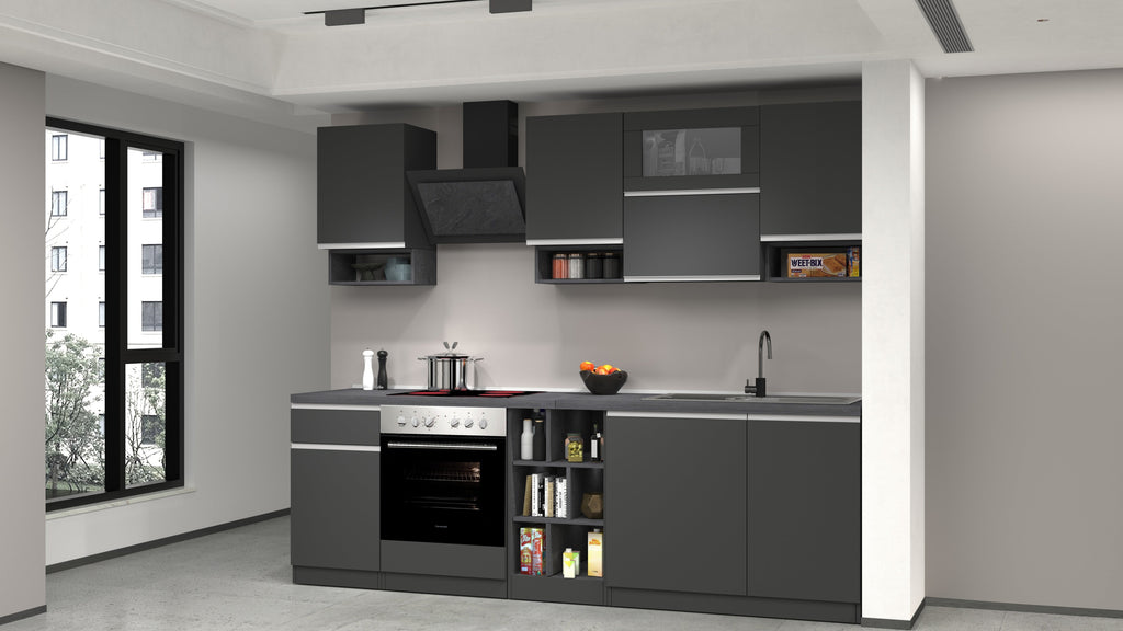 Cucina lineare SOLE 256 cm, composizione 2 - Milano 7 Arte e Design