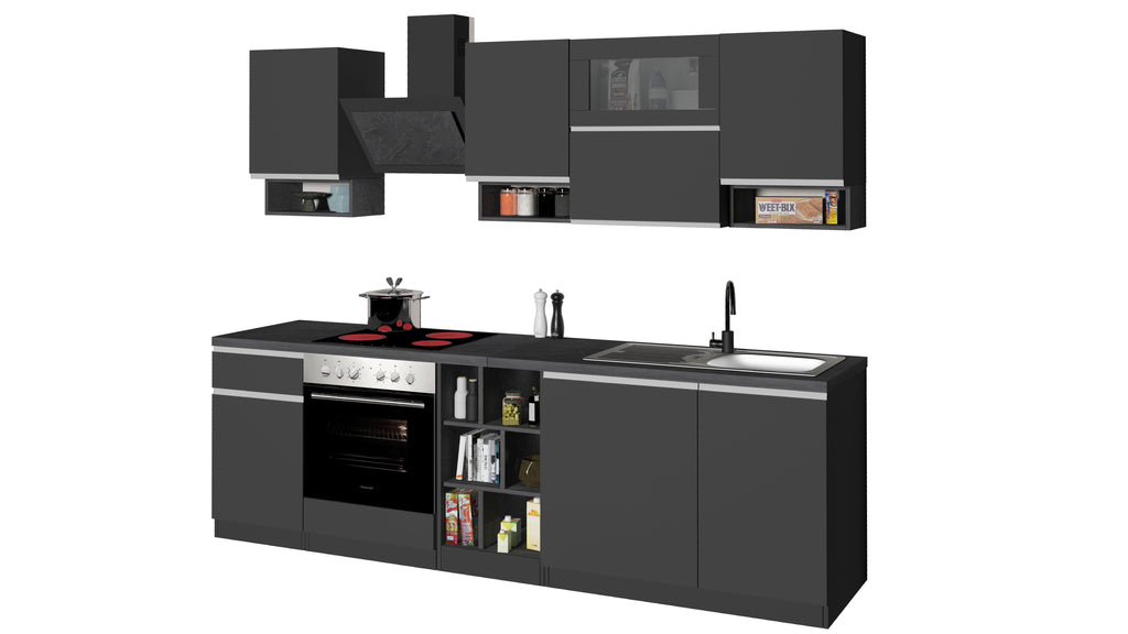 Cucina lineare SOLE 256 cm, composizione 2 - Milano 7 Arte e Design