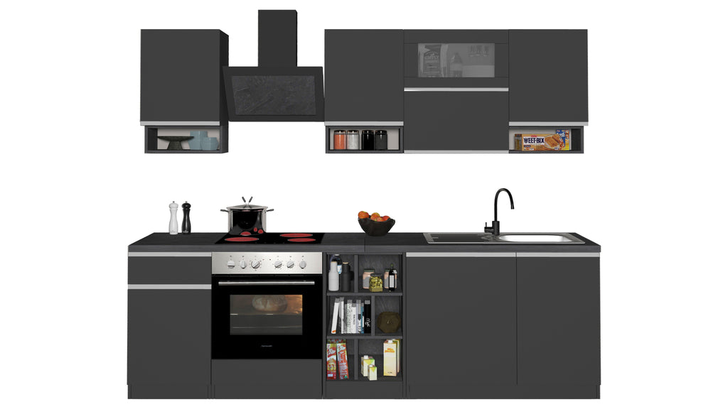 Cucina lineare SOLE 256 cm, composizione 2 - Milano 7 Arte e Design