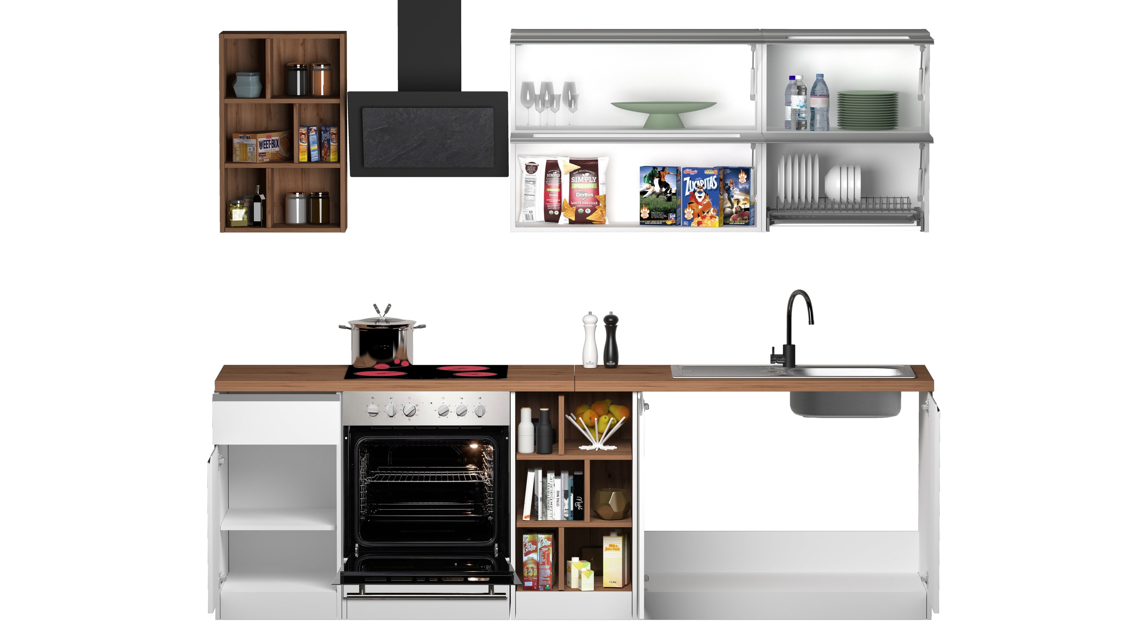 Cucina lineare SOLE 256 cm, composizione 3 - Milano 7 Arte e Design
