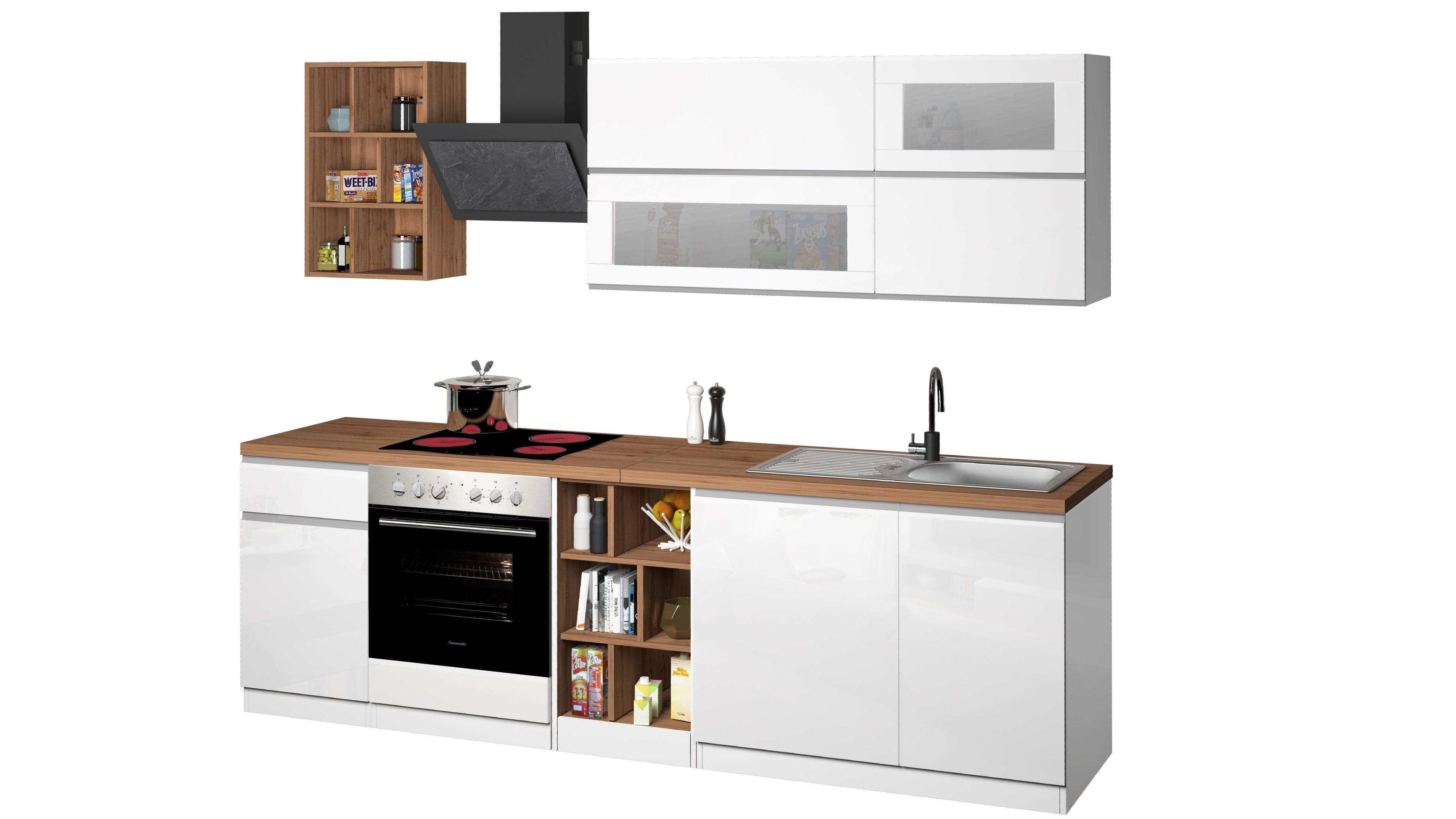 Cucina lineare SOLE 256 cm, composizione 3 - Milano 7 Arte e Design