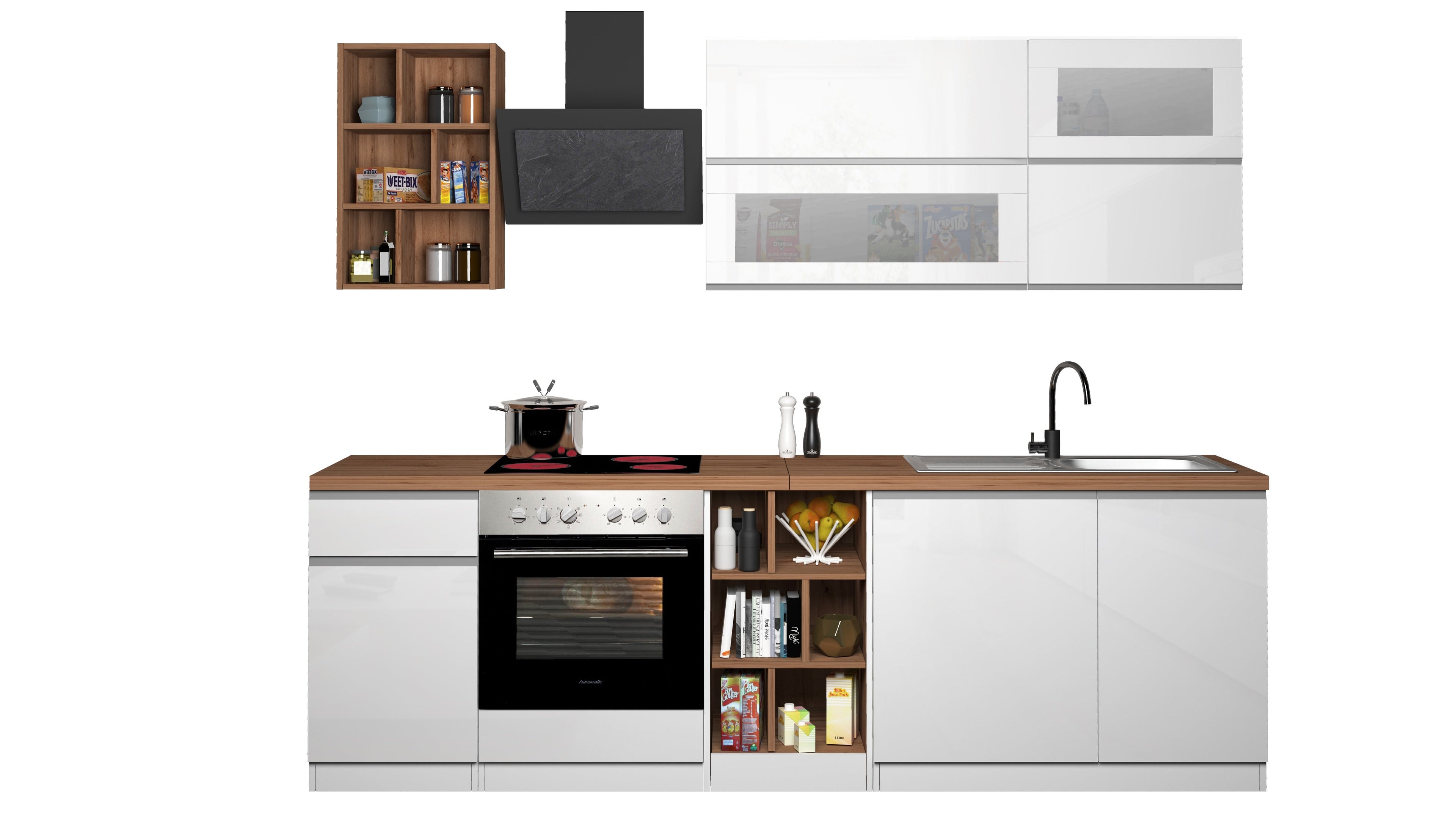 Cucina lineare SOLE 256 cm, composizione 3 - Milano 7 Arte e Design