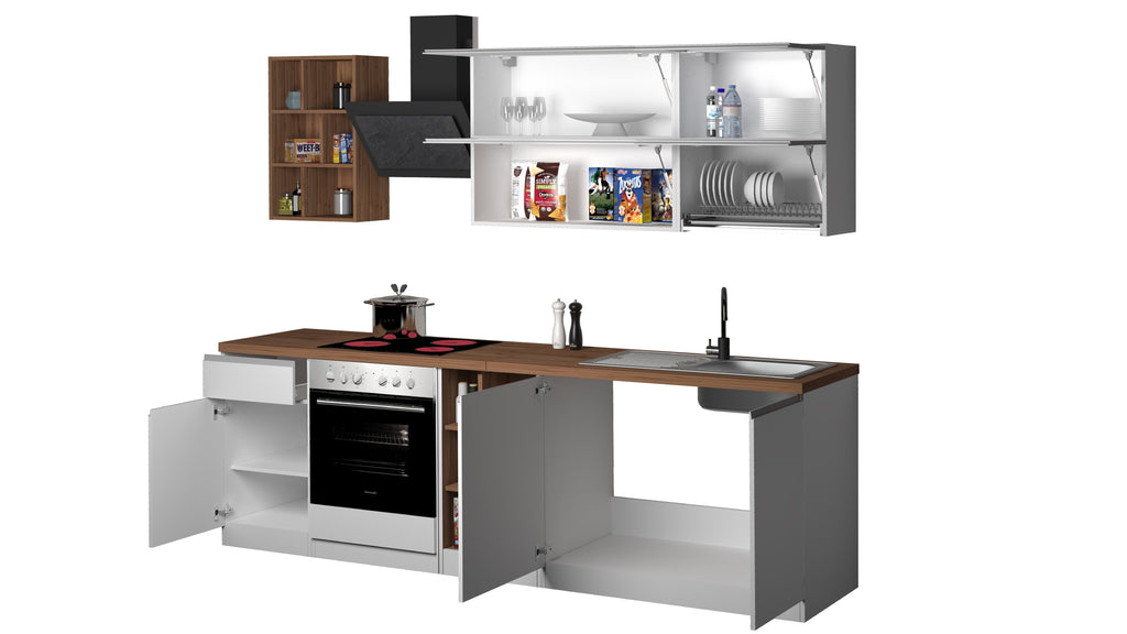 Cucina lineare SOLE 256 cm, composizione 3 - Milano 7 Arte e Design