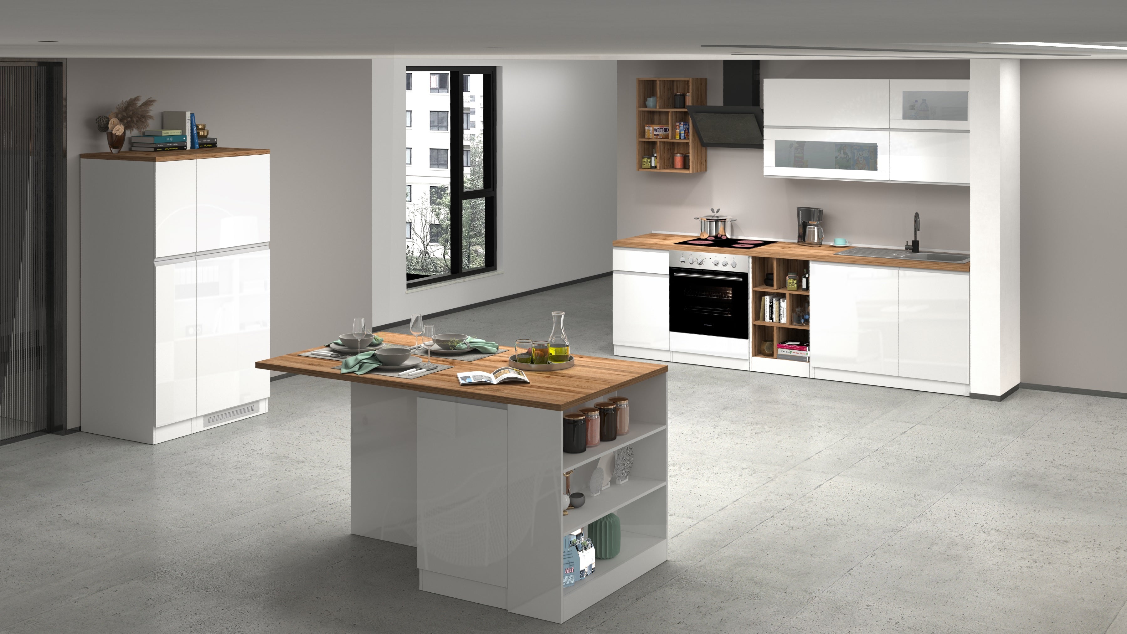 Cucina lineare SOLE 256 cm, composizione 3 - Milano 7 Arte e Design