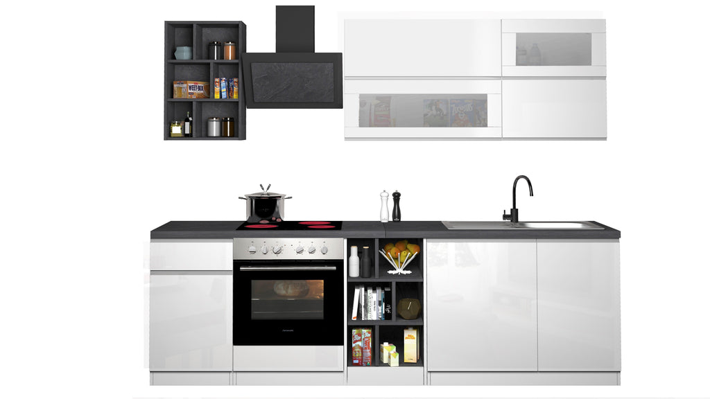 Cucina lineare SOLE 256 cm, composizione 3 - Milano 7 Arte e Design