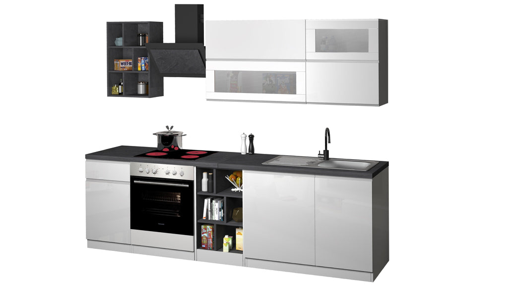 Cucina lineare SOLE 256 cm, composizione 3 - Milano 7 Arte e Design