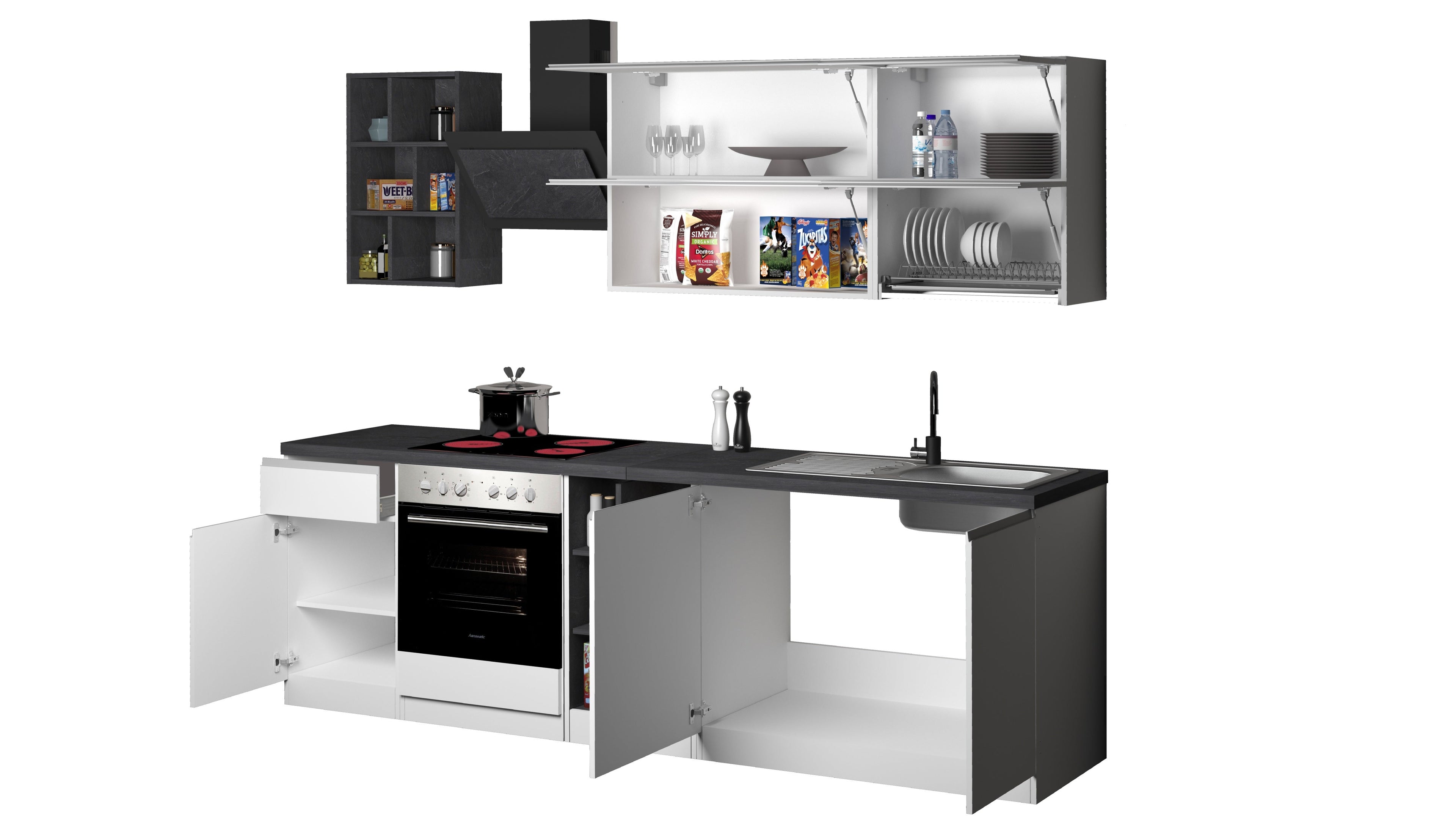 Cucina lineare SOLE 256 cm, composizione 3 - Milano 7 Arte e Design