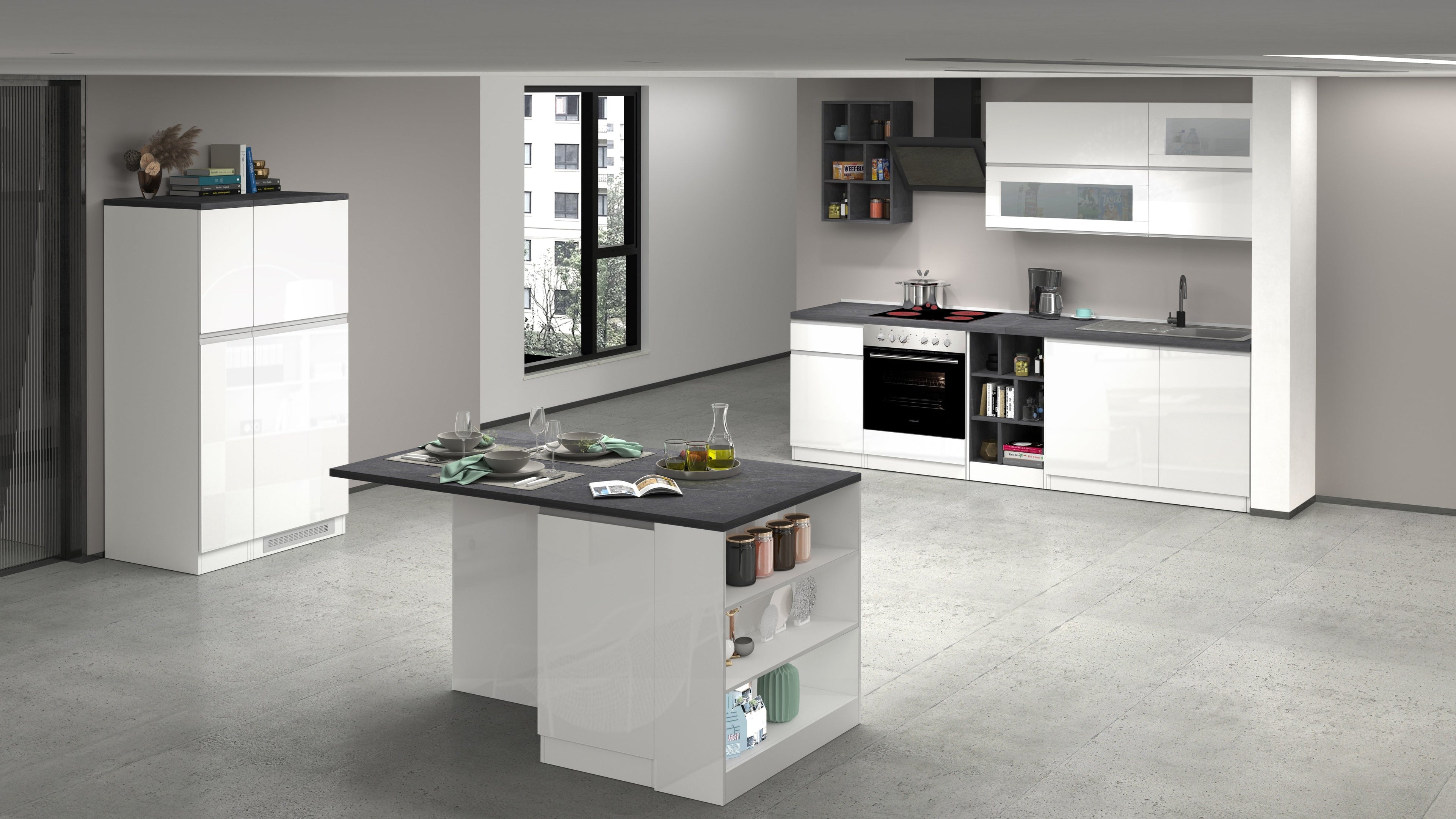 Cucina lineare SOLE 256 cm, composizione 3 - Milano 7 Arte e Design