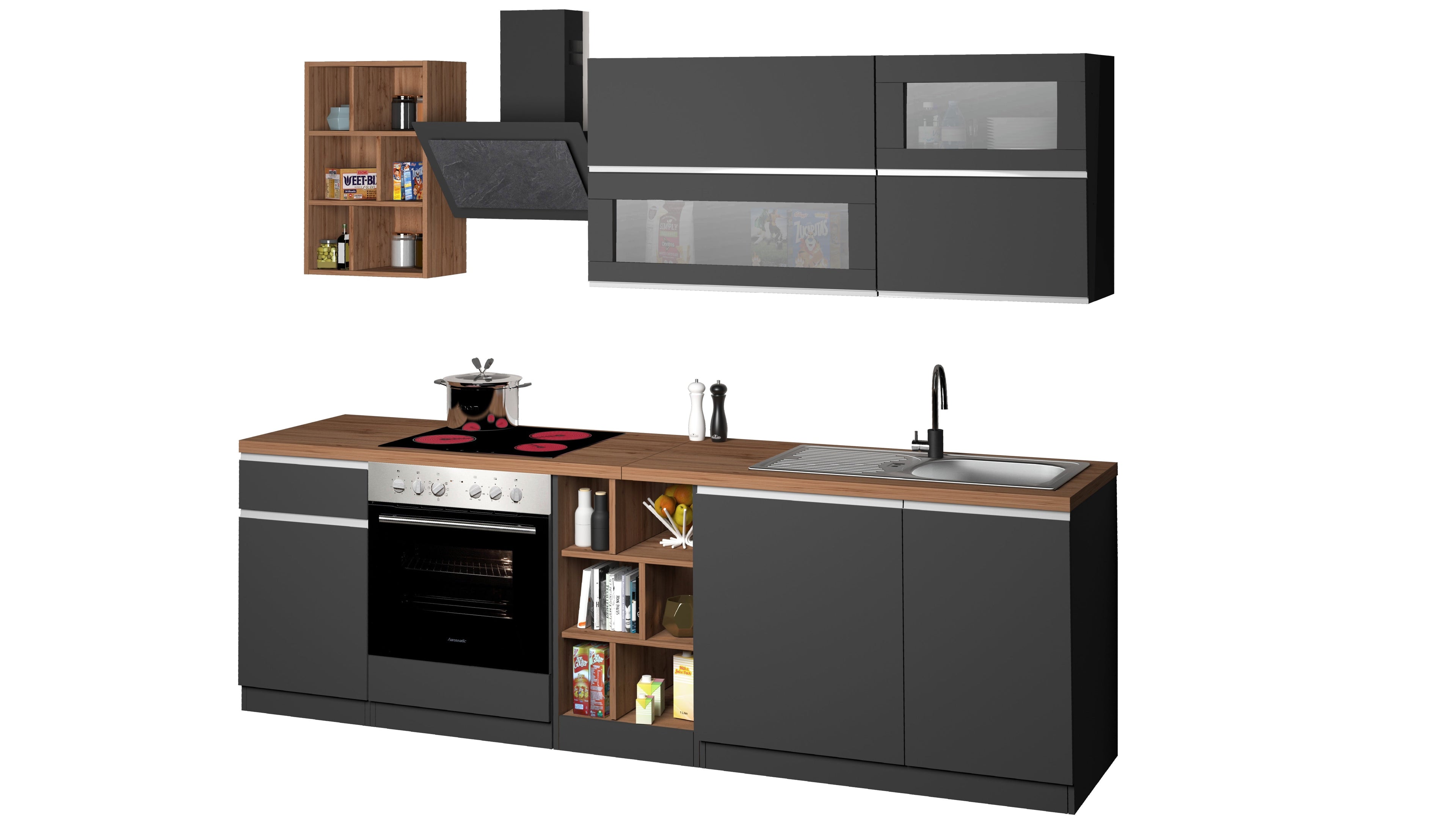 Cucina lineare SOLE 256 cm, composizione 3 - Milano 7 Arte e Design