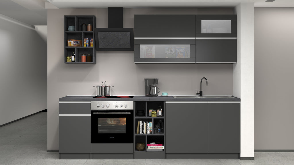 Cucina lineare SOLE 256 cm, composizione 3 - Milano 7 Arte e Design