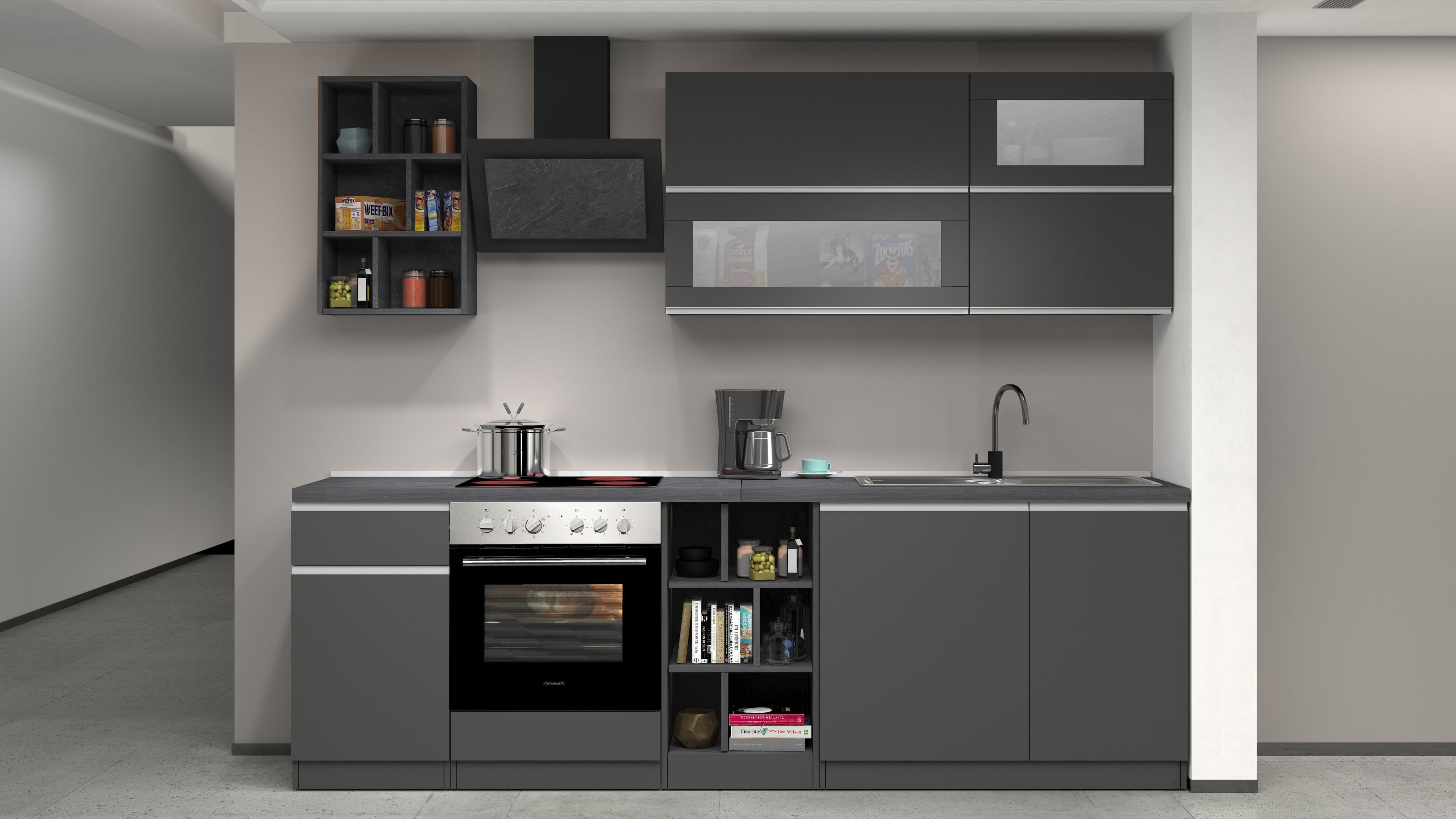 Cucina lineare SOLE 256 cm, composizione 3 - Milano 7 Arte e Design