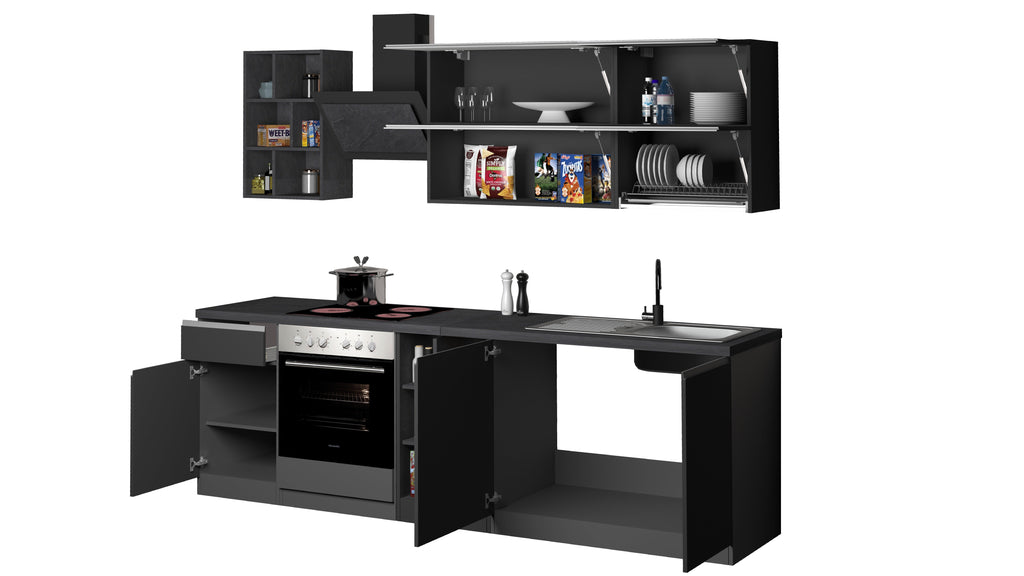 Cucina lineare SOLE 256 cm, composizione 3 - Milano 7 Arte e Design