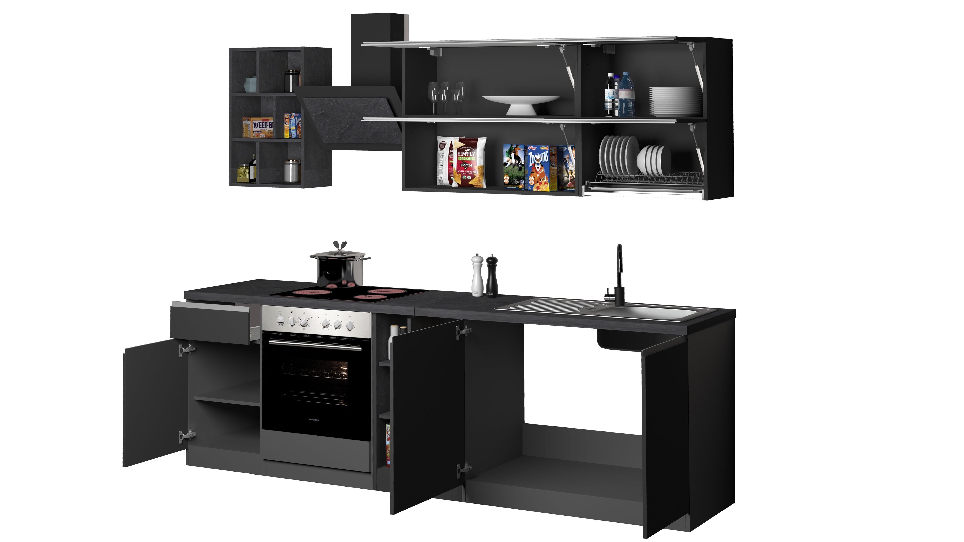 Cucina lineare SOLE 256 cm, composizione 3 - Milano 7 Arte e Design