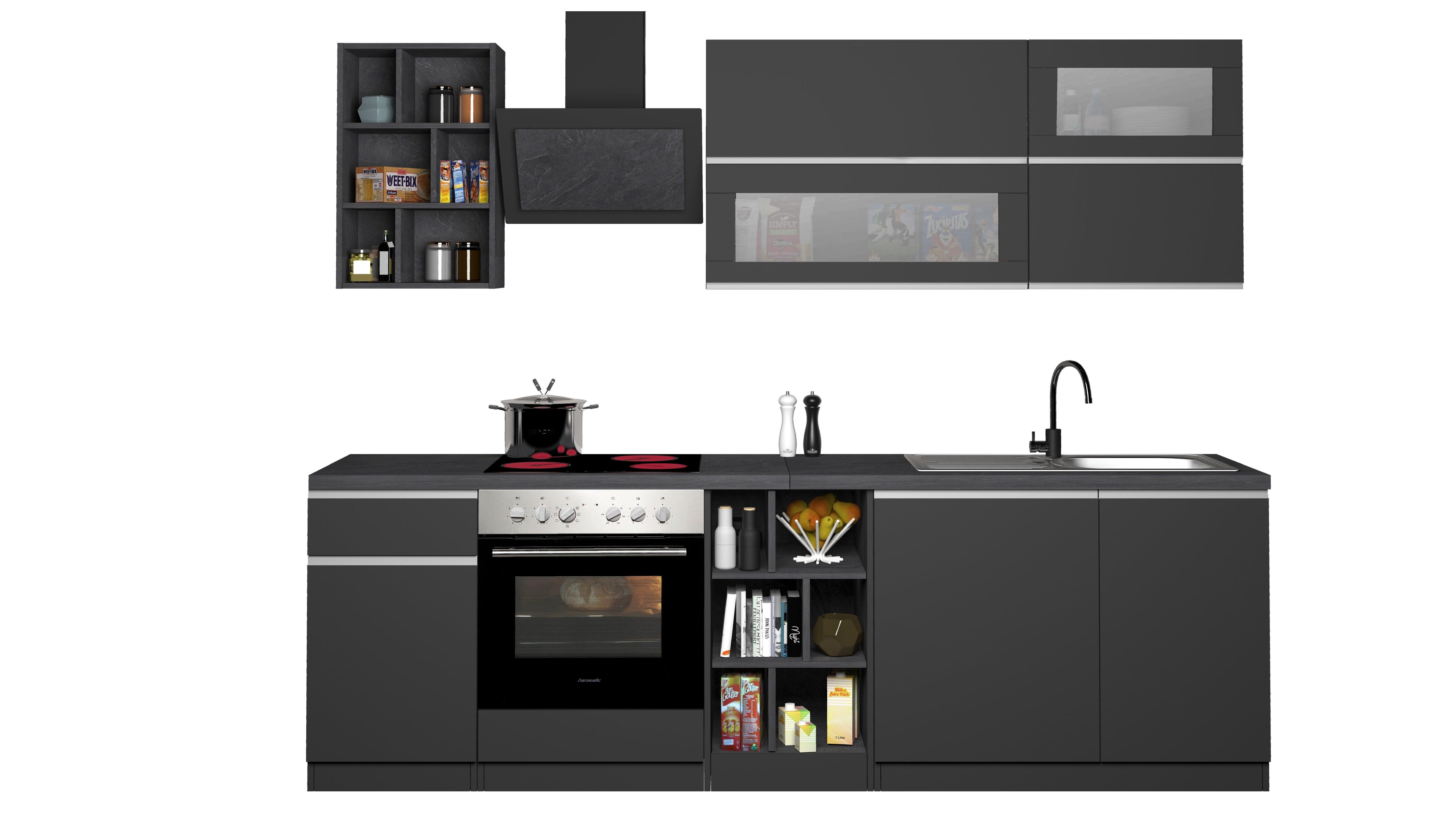 Cucina lineare SOLE 256 cm, composizione 3 - Milano 7 Arte e Design
