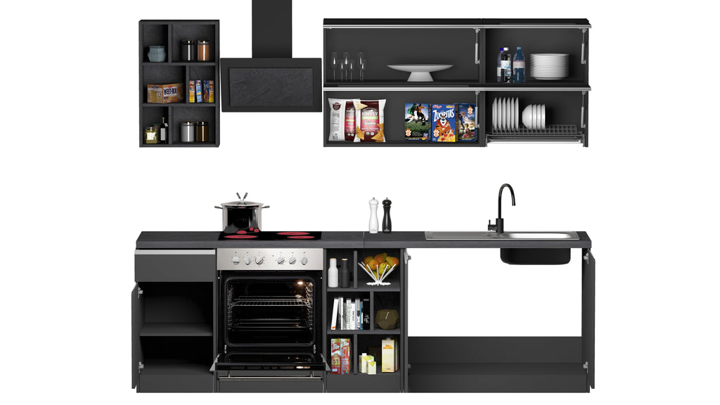 Cucina lineare SOLE 256 cm, composizione 3 - Milano 7 Arte e Design