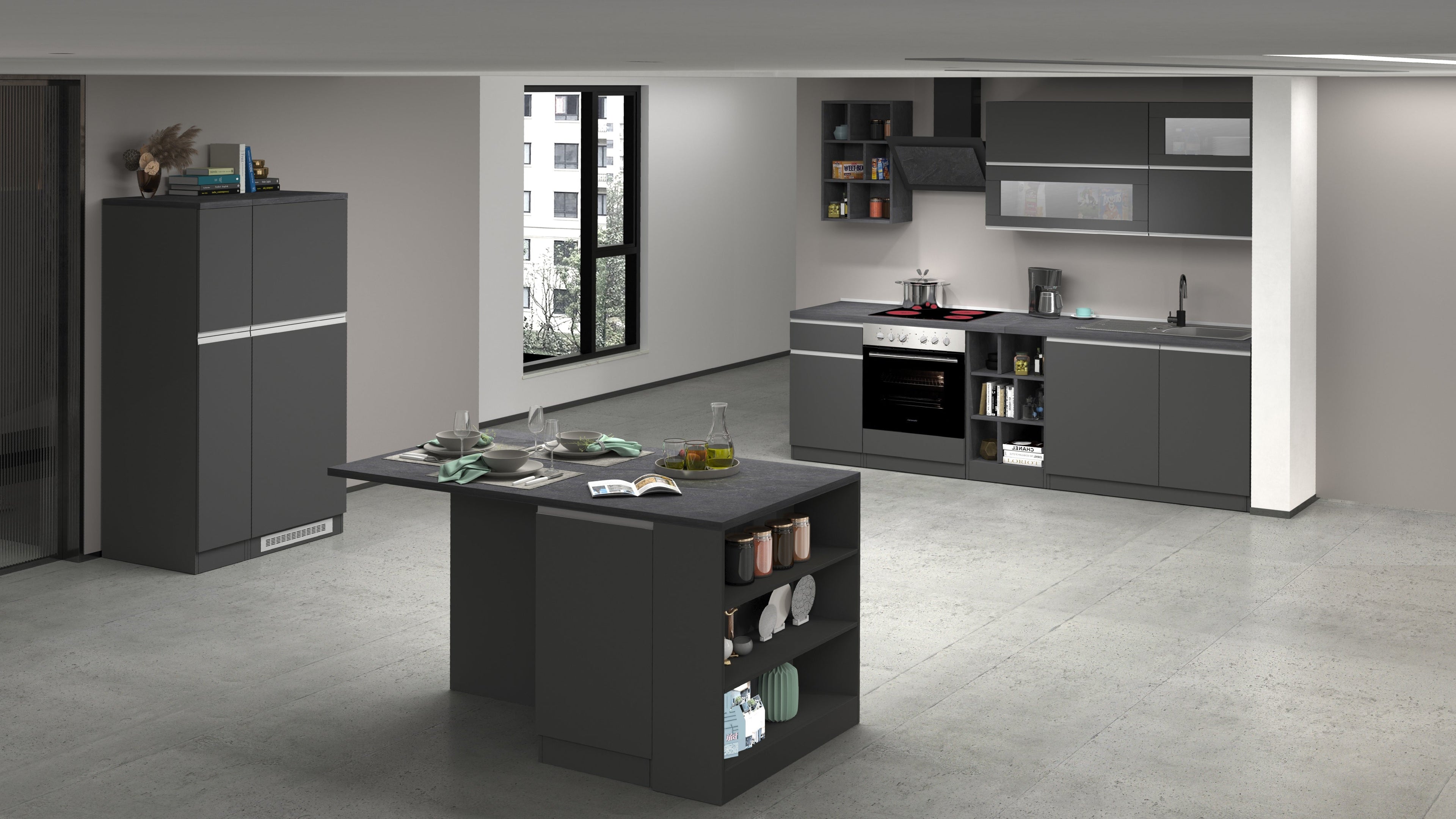 Cucina lineare SOLE 256 cm, composizione 3 - Milano 7 Arte e Design