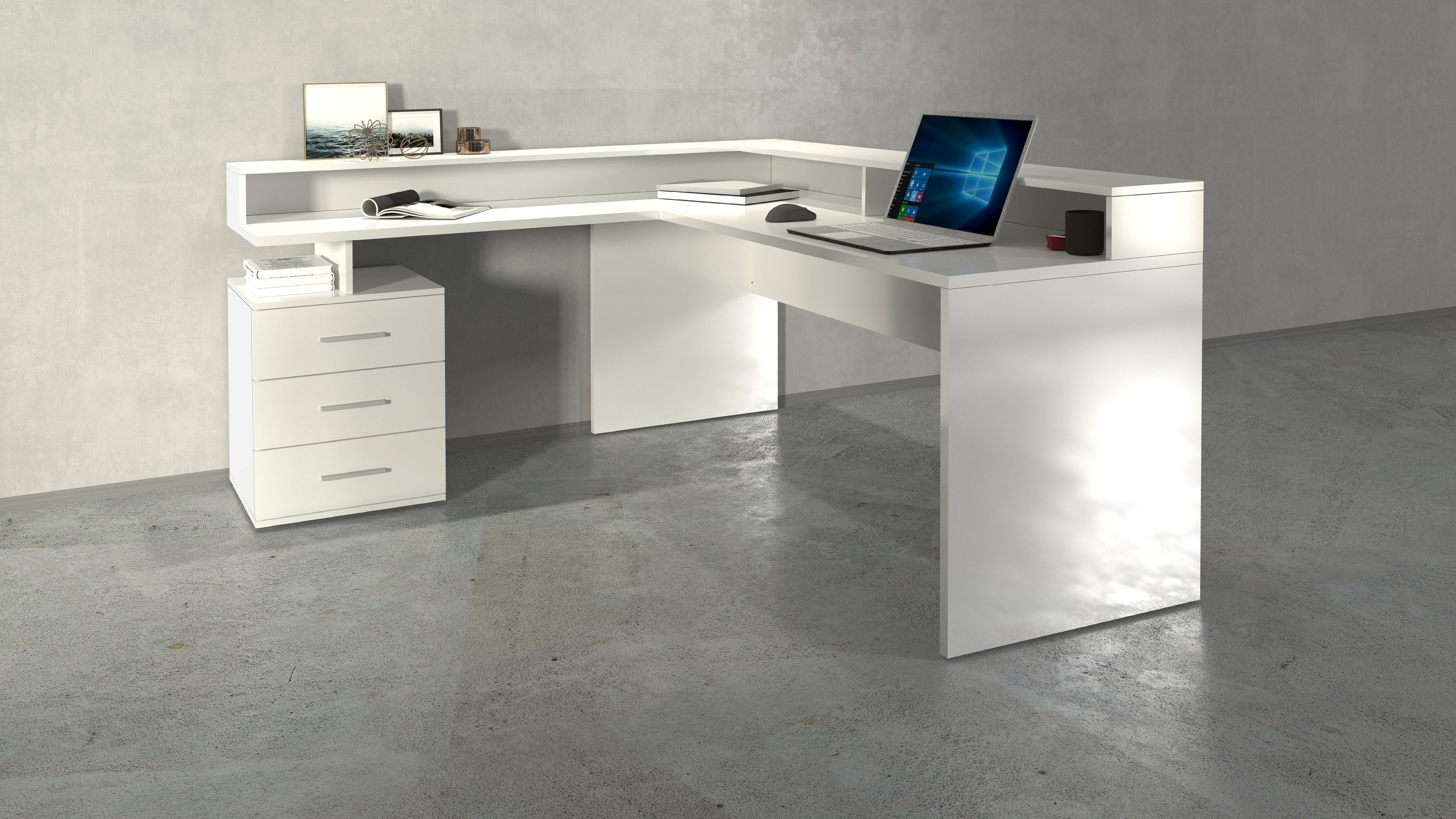 Scrivania angolare con sopralzo NEW SELINA - Milano 7 Arte e Design