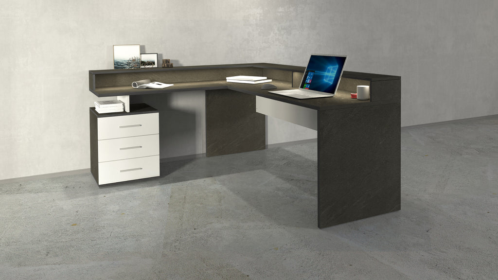 Scrivania angolare con sopralzo NEW SELINA - Milano 7 Arte e Design