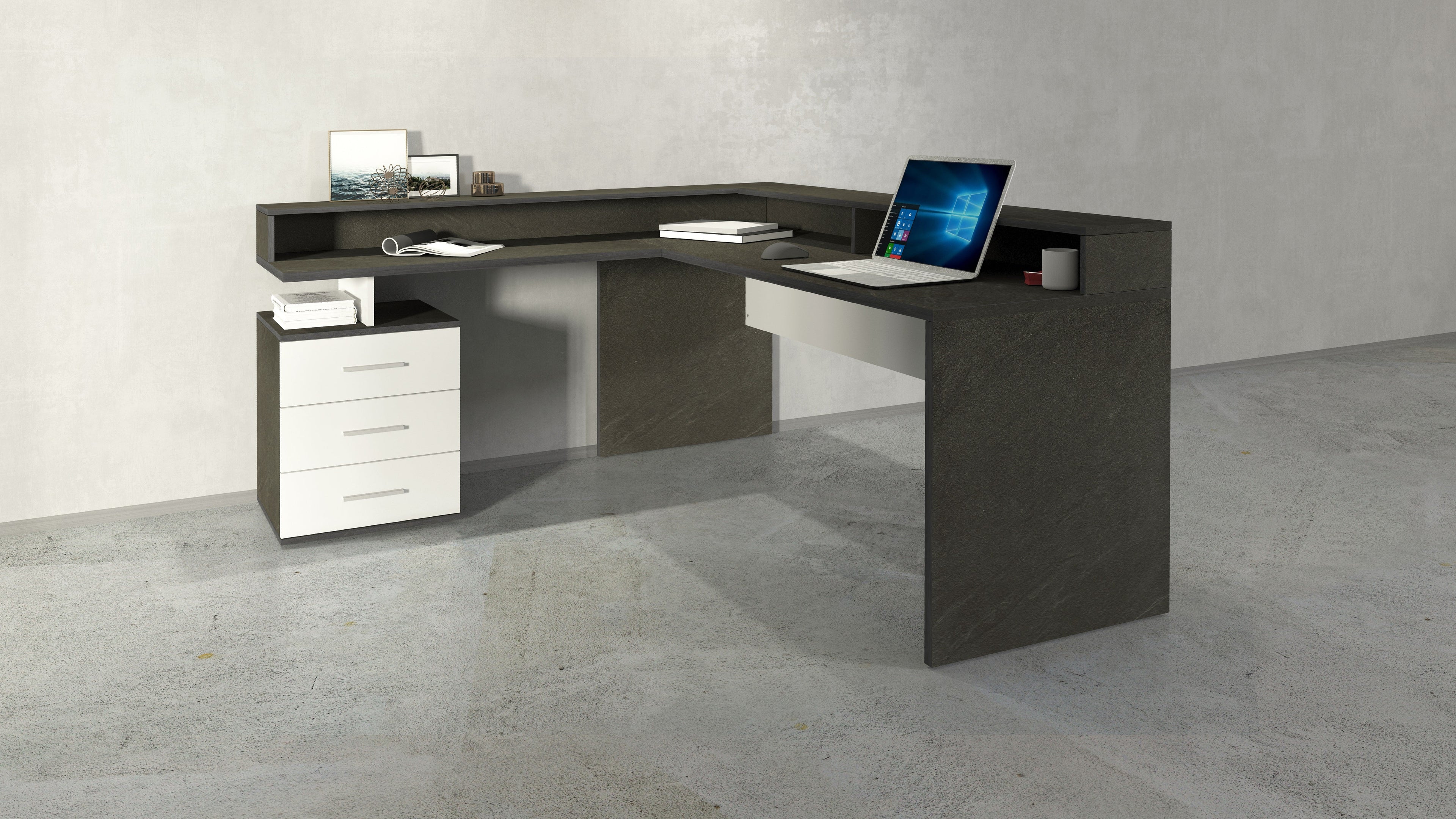 Scrivania angolare con sopralzo NEW SELINA - Milano 7 Arte e Design