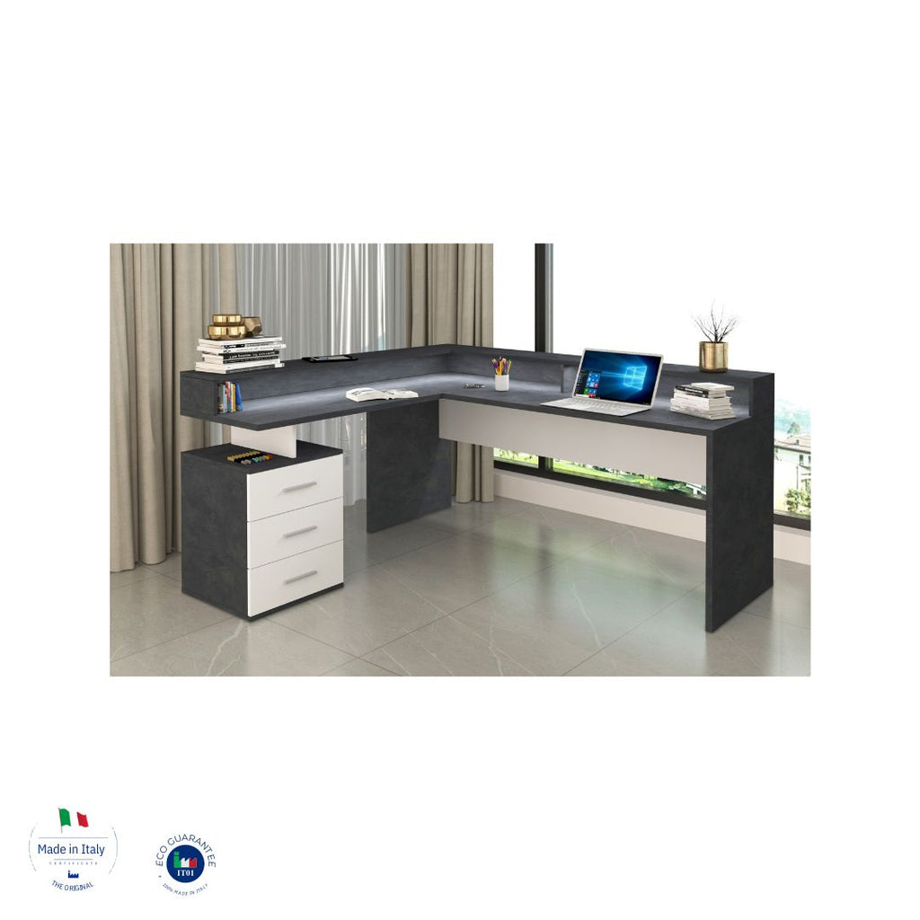 Scrivania angolare con sopralzo NEW SELINA - Milano 7 Arte e Design