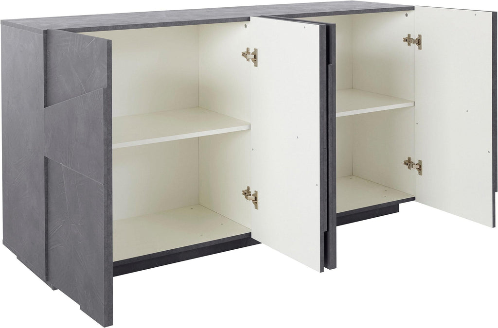 Credenza PING 160 cm 4 ante battenti Ardesia - Milano 7 Arte e Design