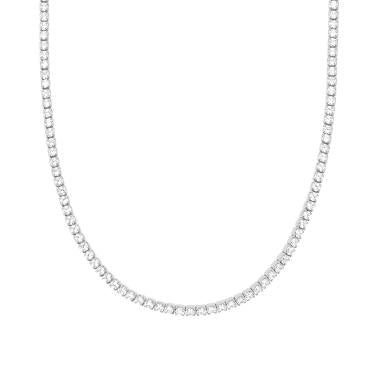 Collana Tennis Griffe cm 36+6 con Zirconi 2 mm Bianchi in ARGENTO 925 Galvanica Rodio