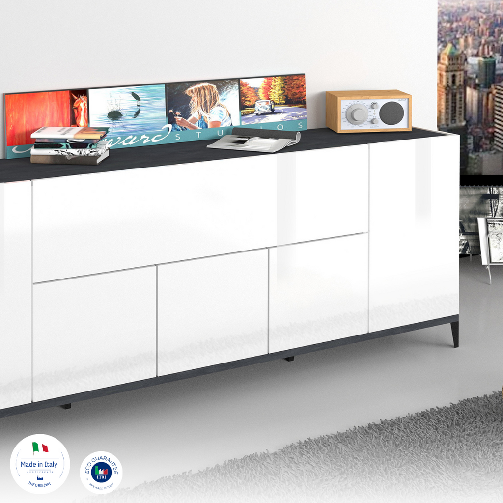 Credenza SUNRISE 4 ante + 1 anta ribalta da 200 cm - Milano 7 Arte e Design