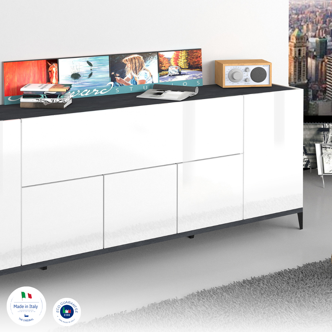 Credenza SUNRISE 4 ante + 1 anta ribalta da 200 cm - Milano 7 Arte e Design