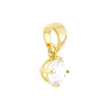 Ciondolo Punto Luce 4 Griffe mm 5 con Zircone Bianco Tondo in ARGENTO 925 Galvanica Oro - Milano 7 Arte e Design