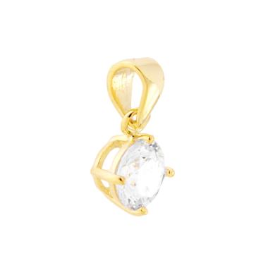 Ciondolo Punto Luce 4 Griffe con Zircone Bianco Tondo mm 6 in ARGENTO 925 Galvanica Oro - Milano 7 Arte e Design