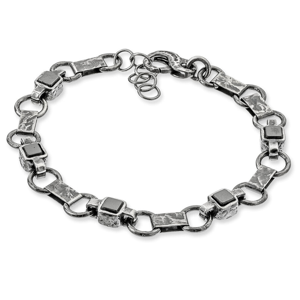 MPBR3232/UB - BRACCIALE IN ARGENTO 925 BRUNITO E PIETRE - Milano 7 Arte e Design