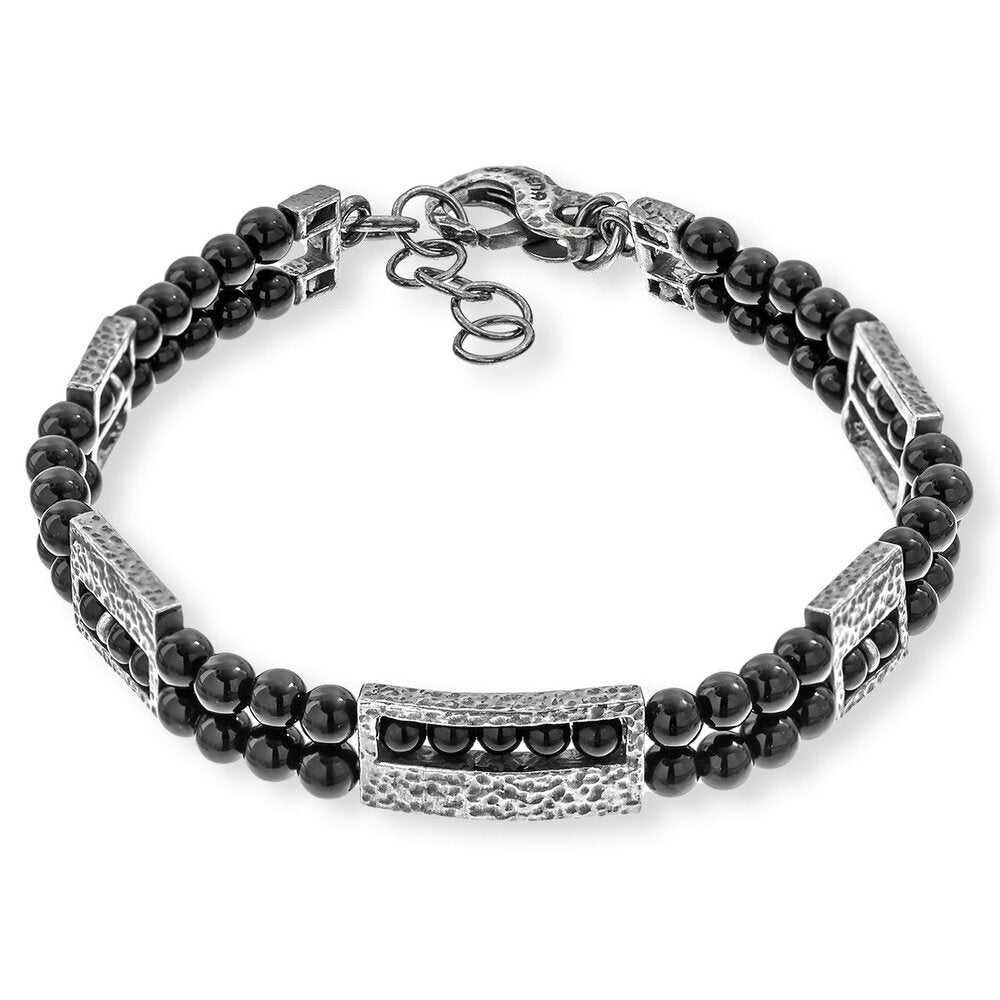 MPBR3227/UB - BRACCIALE IN ARGENTO 925 BRUNITO E PIETRE - Milano 7 Arte e Design