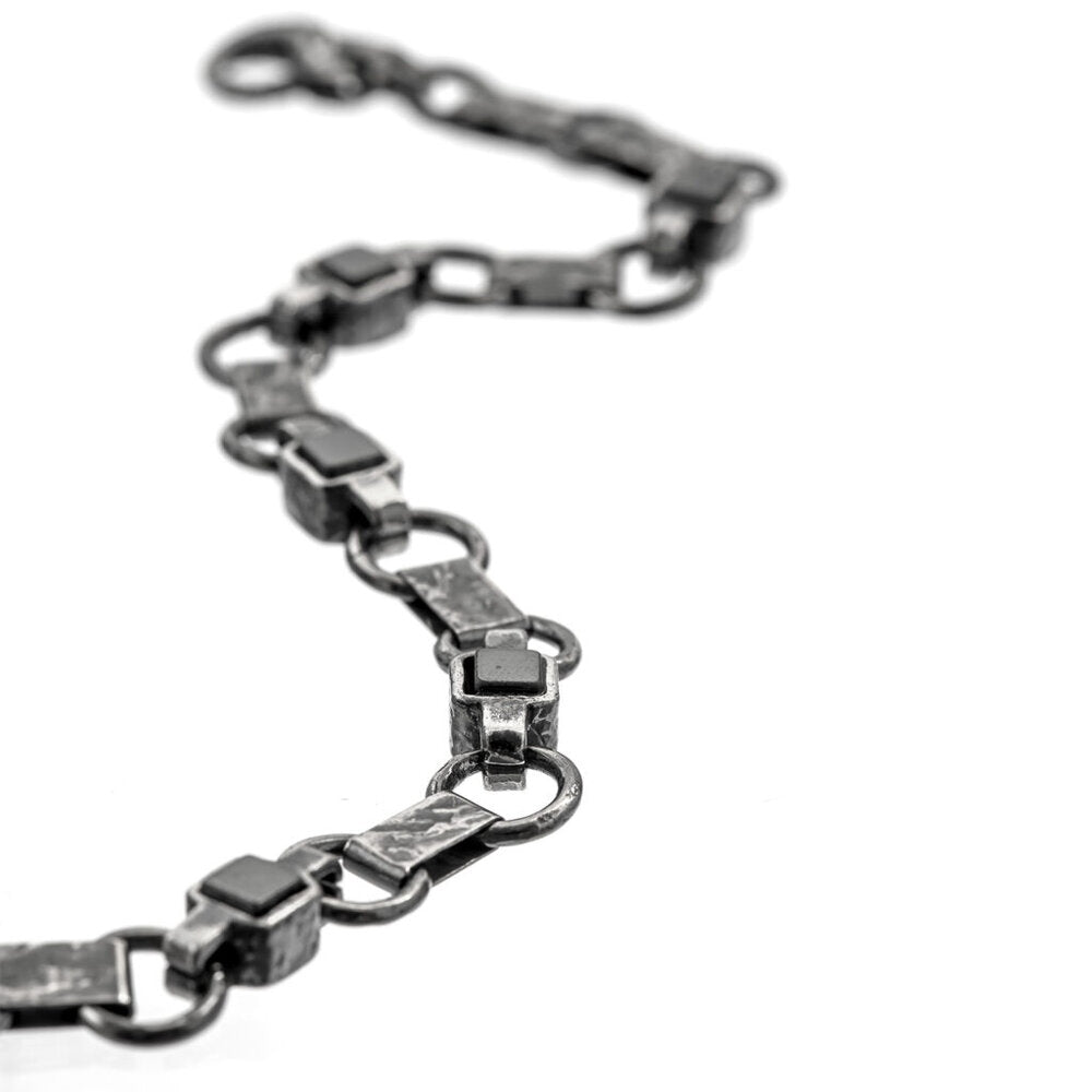 MPBR3232/UB - BRACCIALE IN ARGENTO 925 BRUNITO E PIETRE - Milano 7 Arte e Design