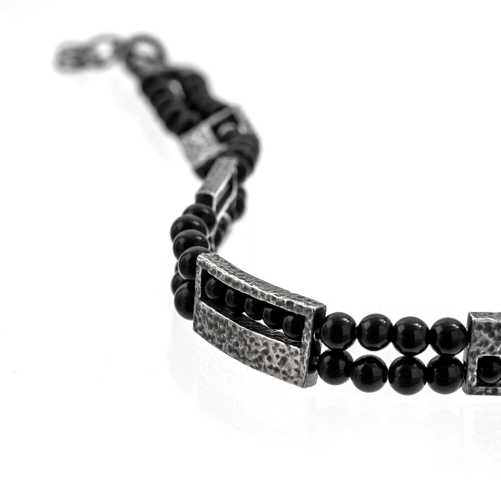 MPBR3227/UB - BRACCIALE IN ARGENTO 925 BRUNITO E PIETRE - Milano 7 Arte e Design