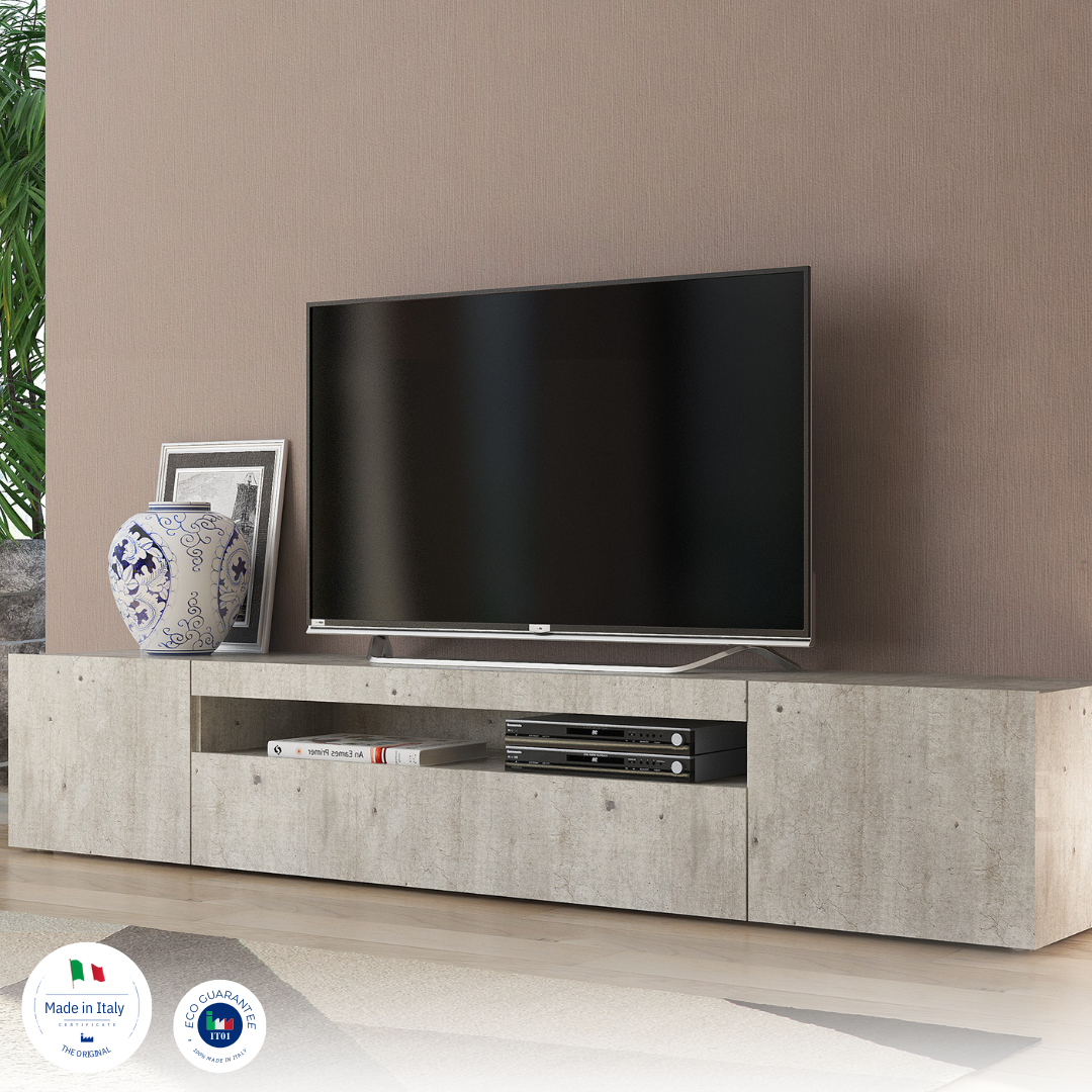 Porta tv DAIQUIRI 200 cm 2 ante battenti + 1 anta a ribalta - Milano 7 Arte e Design