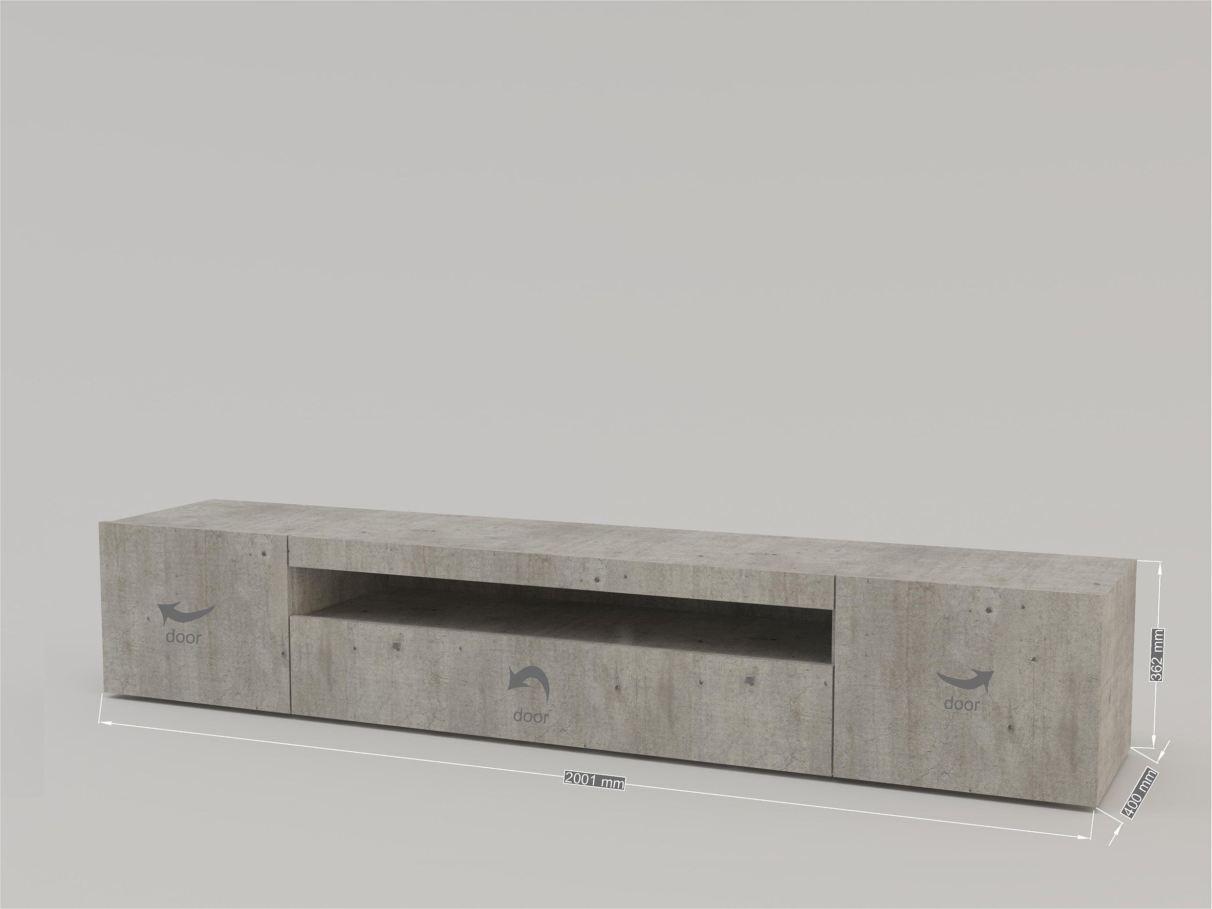 Porta tv DAIQUIRI 200 cm 2 ante battenti + 1 anta a ribalta - Milano 7 Arte e Design