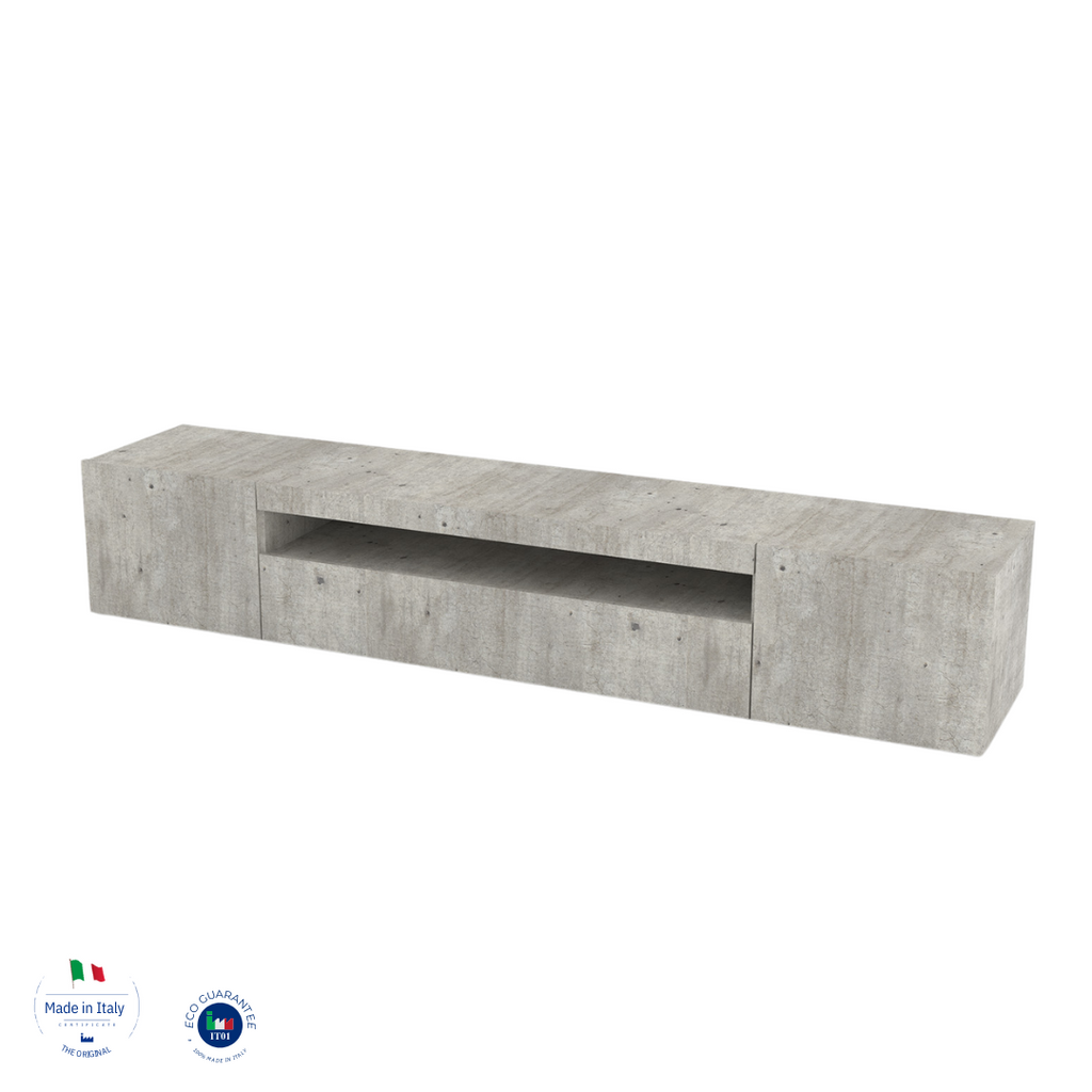 Porta tv DAIQUIRI 200 cm 2 ante battenti + 1 anta a ribalta - Milano 7 Arte e Design