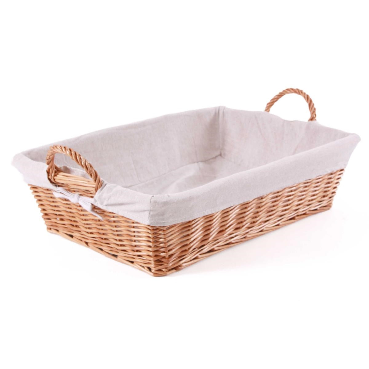 Vassoio in vimini foderato 64X42H16