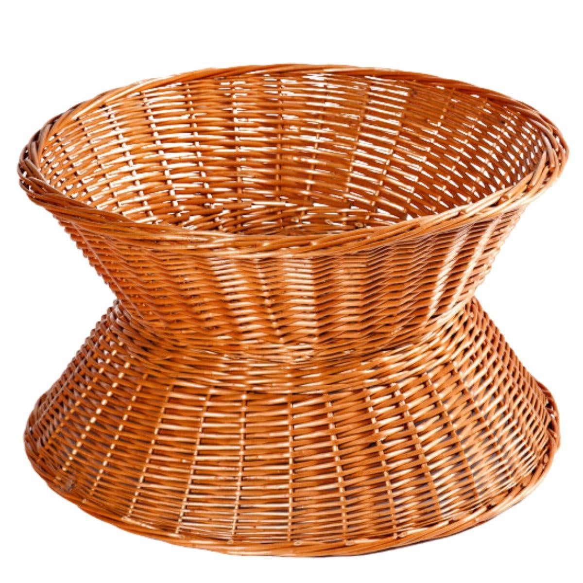 Cesto espositore a clessidra in vimini rosso Ø60H35 - Milano 7 Arte e Design