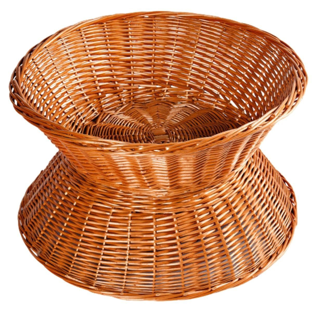 Cesto espositore a clessidra in vimini rosso Ø60H40