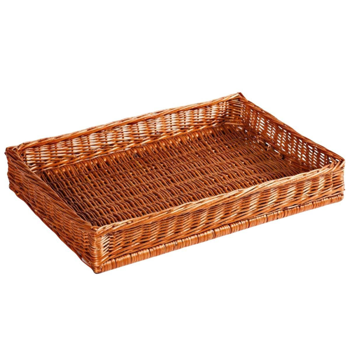 Vassoio in vimini rosso 60X40H10