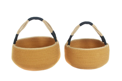 Cesto in cotone con manico Ø35H36 in set di 2 - Milano 7 Arte e Design