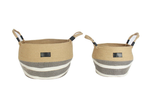 Cesto in juta bicolor 38X35H30 in set di 2 - Milano 7 Arte e Design