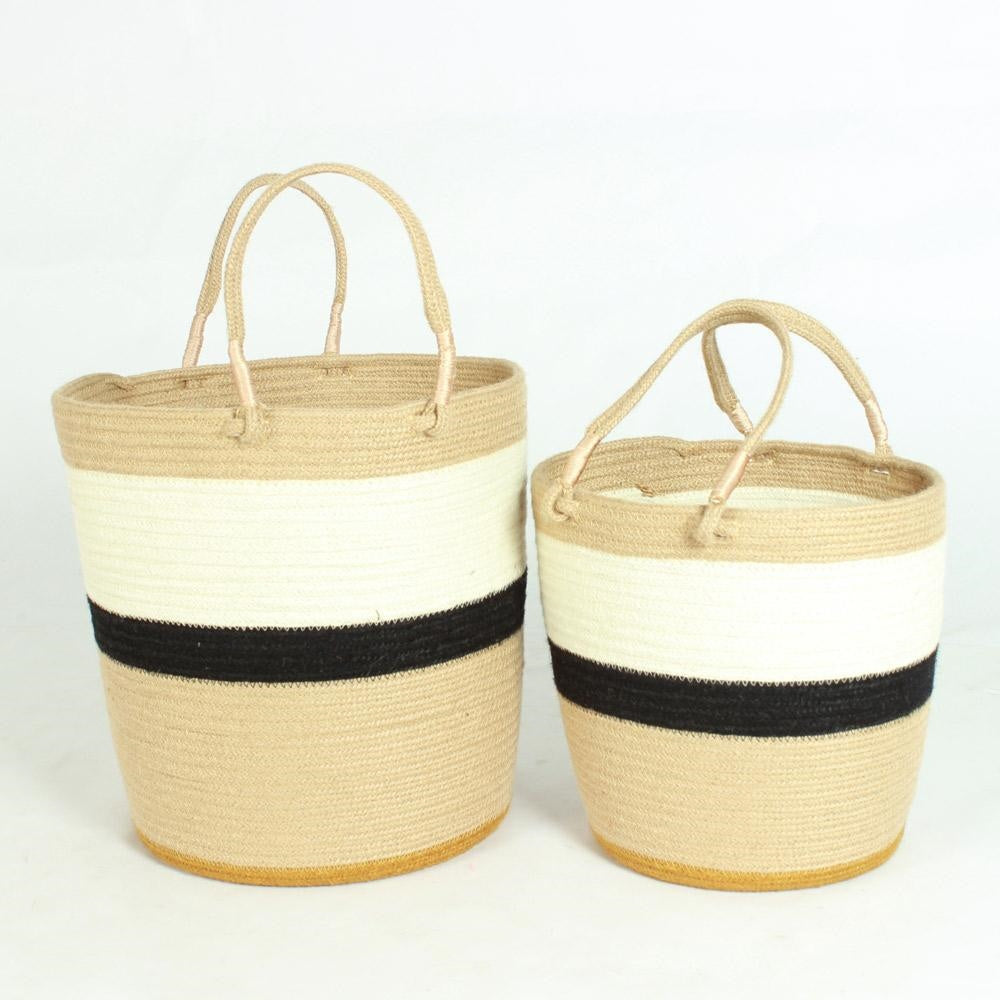 Cesto in juta naturale Ø38H37 in set di 2