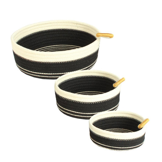 Cesto in cotone Ø25H10 in set di 3