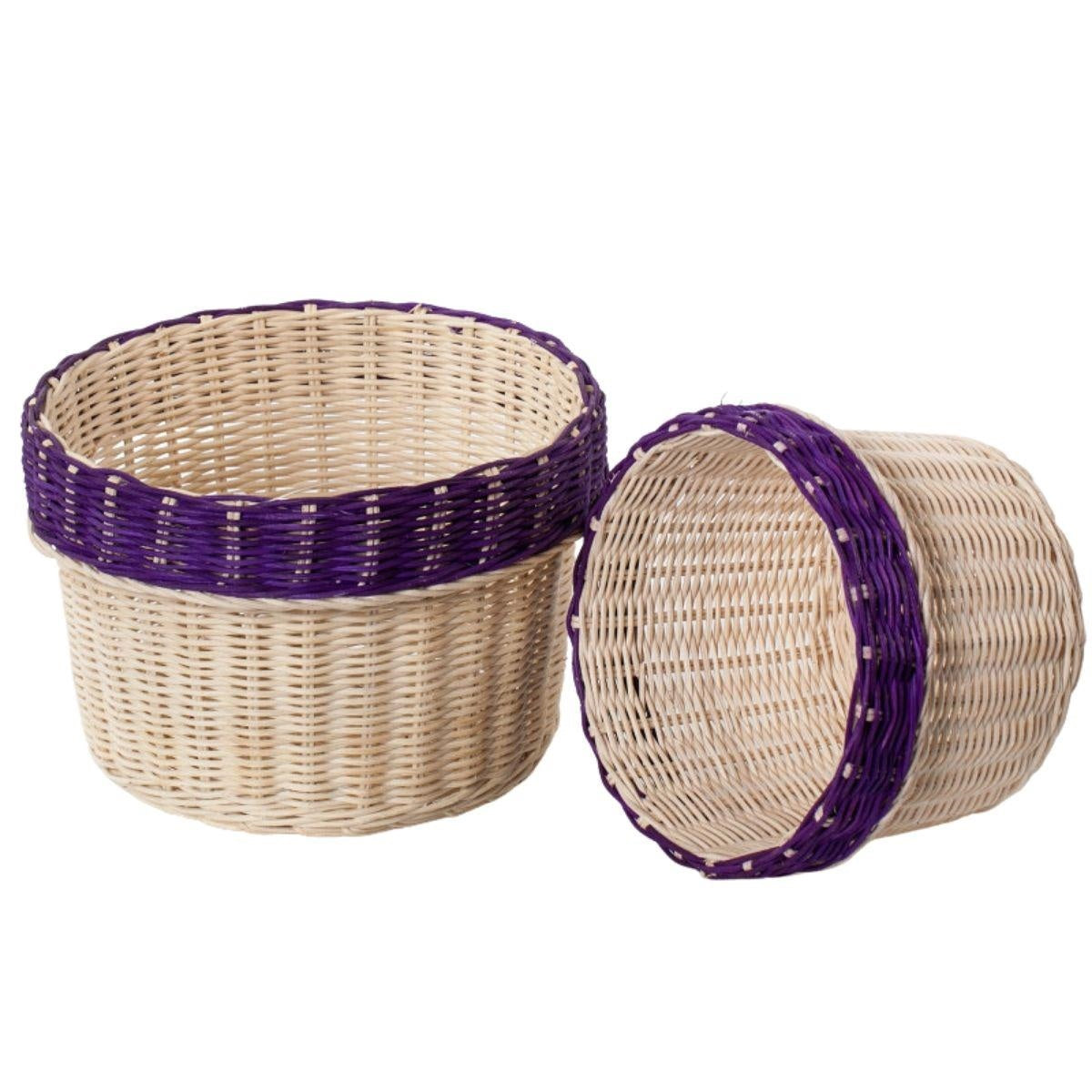 Cesto rotondo in midollino Ø25H16 in set di 2