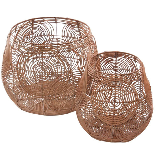 Cesta in rattan Ø40H40 in set di 2 - Milano 7 Arte e Design