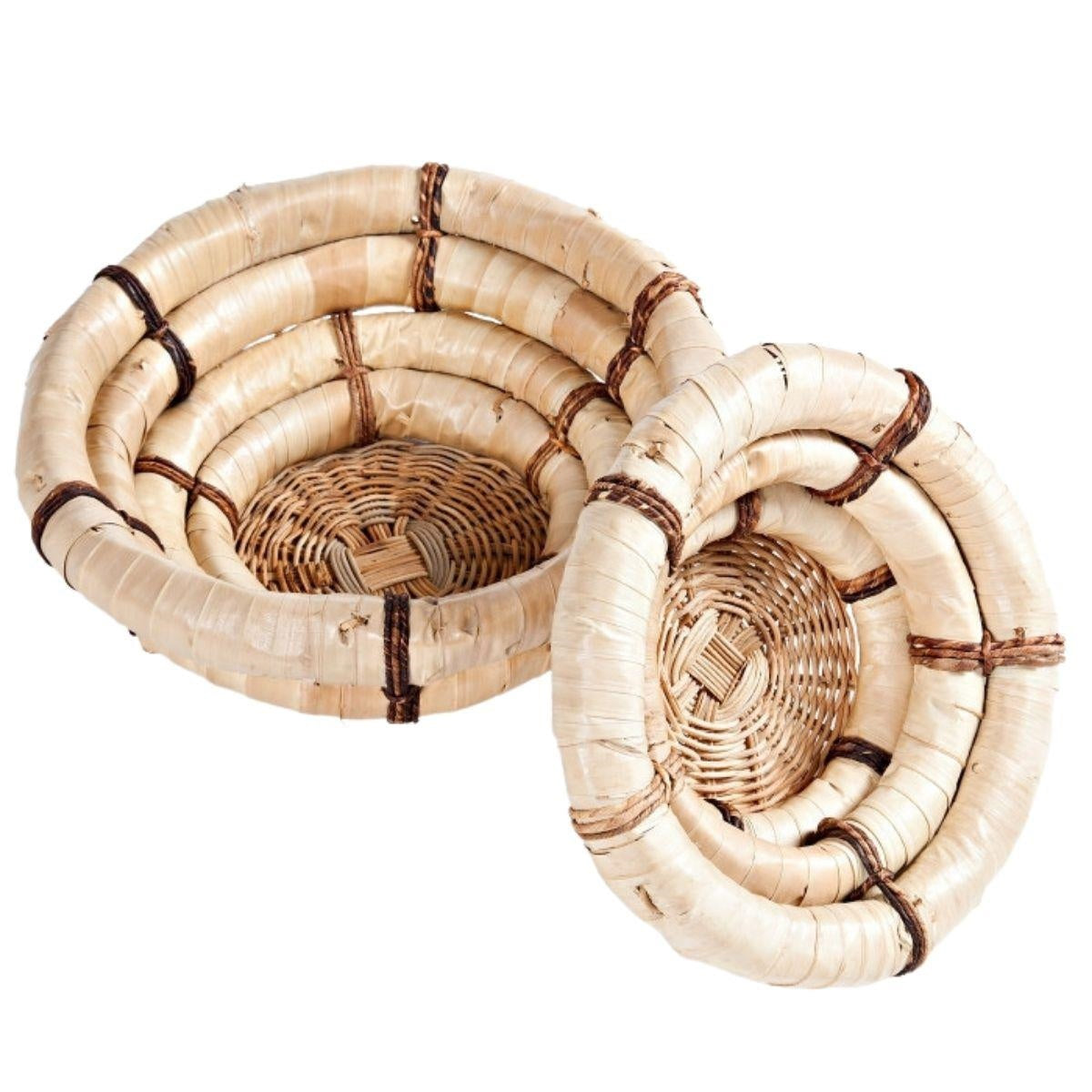 Contenitore in foglie di palma Ø43H28 in set di 2